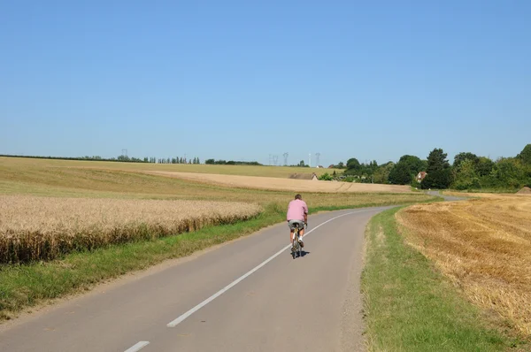 Frankreich, eine landstraße in jumeauville — Stockfoto