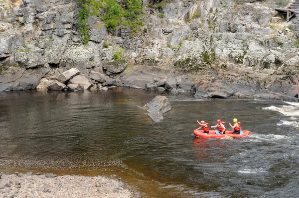 Quebec, Kajakář v parc du trou de la poplatku v desbiens — Stock fotografie