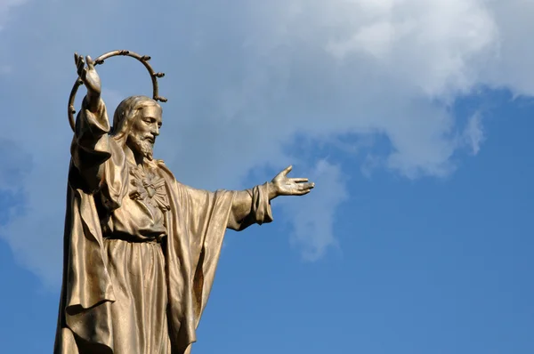 Квебек, бронзовая статуя Иисуса в Сен-Жан — стоковое фото