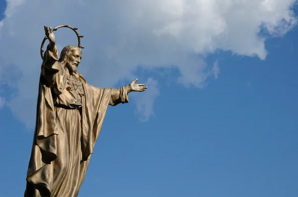 Quebec, bronzen standbeeld van Jezus in saint jean — Stockfoto