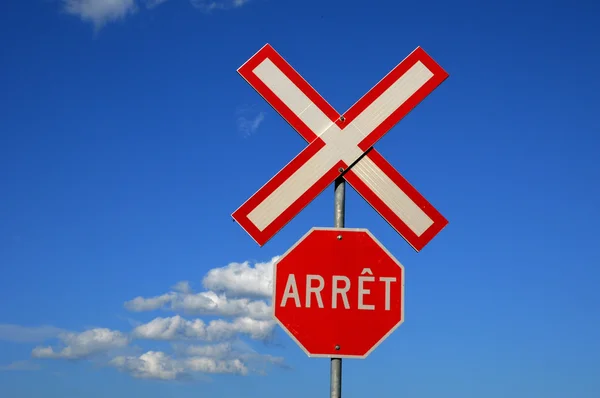 Canada, Montreal a stop sign on a blue sky — Stock Photo, Image