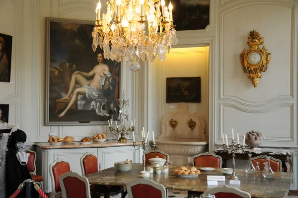 Val d Oise, the dining room of the castle of villarceaux — Stock Photo, Image