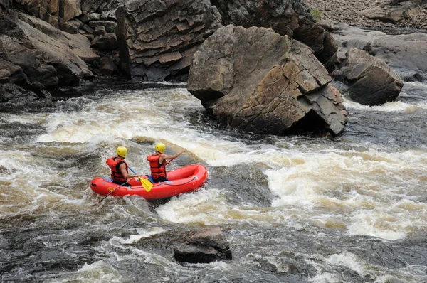 Canada, kayaker nel Parc du Trou de la Fee a Desbiens — Foto Stock