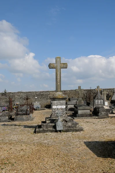 Ile de France, a temető Wy dit Joli falu Val d-Oise — Stock Fotó