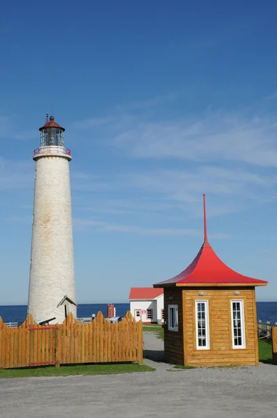 Quebec, the lighthouse of Cap les Rosiers in Gaspesie — Stock Photo, Image