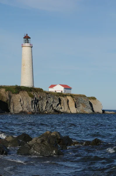 Quebec, the lighthouse of Cap les Rosiers in Gaspesie — Stock Photo, Image