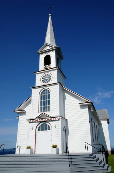 Quebec, the historical church of Saint Georges de Malbaie — Stock Photo, Image