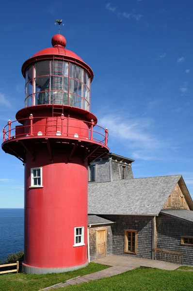 Quebec, the lighthouse of Pointe a la Renommee in Gaspesie — Stock Photo, Image