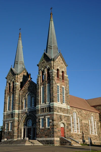 Quebec, the historical church of Sainte Anne des monts — Stock Photo, Image