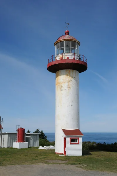 Quebec, the lighthouse of Sainte Madeleine de la Riviere Madelei — Stock Photo, Image