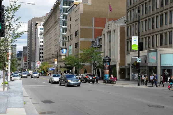 舍布鲁克西部街道在蒙特利尔魁北克 — 图库照片