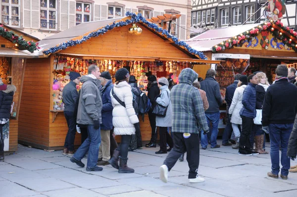 Bas-rhin, Vánoční trh ve Štrasburku — Stock fotografie