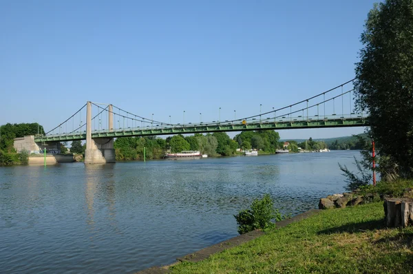 France, pont suspendu de Triel Sur Seine Images De Stock Libres De Droits