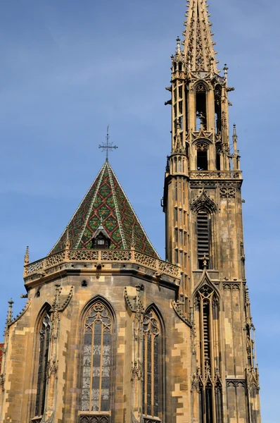 Collegiate church Saint Thiebaut of Thann in Haut Rhin — Stock Photo, Image