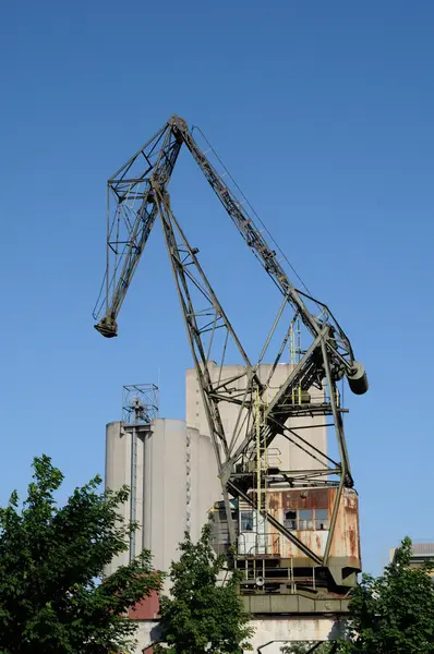 Alsace, crane in the port of Strasbourg — Stock Photo, Image