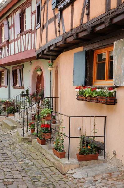 Alsazia, il pittoresco vecchio villaggio di Eguisheim — Foto Stock