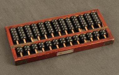 horizontal picture of an ancient Chinese abacus clipart