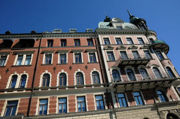 Sverige, gamla lyxig byggnad i centrala stockholm — Stockfoto