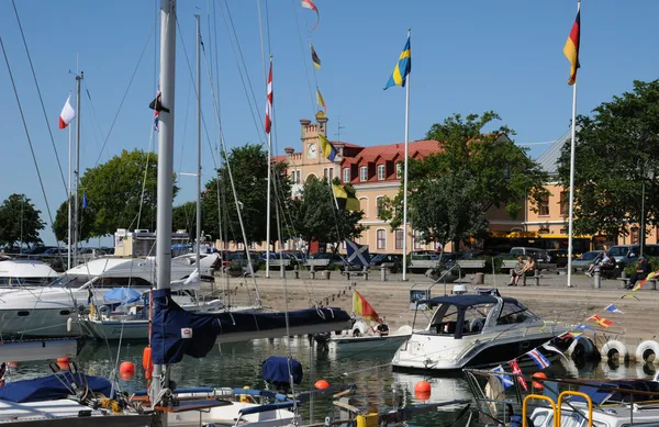 Schweden, der hafen von visby in gotland — Stockfoto