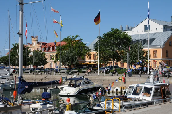 Suécia, o porto de Visby em Gotland — Fotografia de Stock