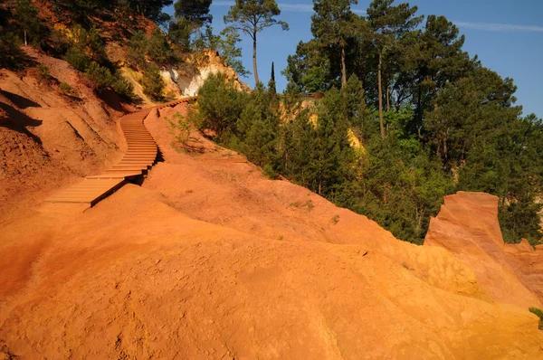 Luberon, the Ochre Footpath in Roussillon — Stock Photo, Image