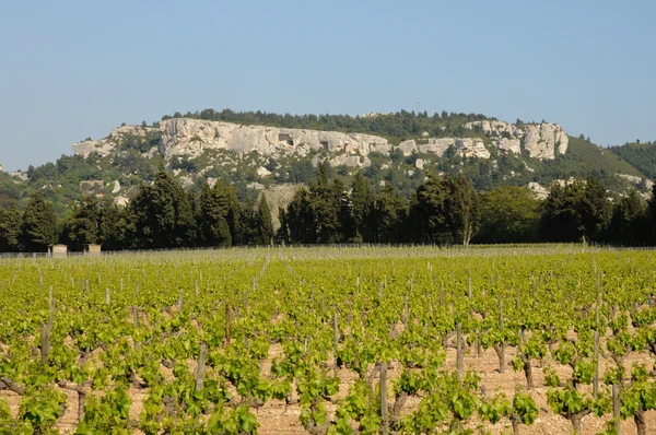 Typická krajina les baux de Provence v provence — Stock fotografie