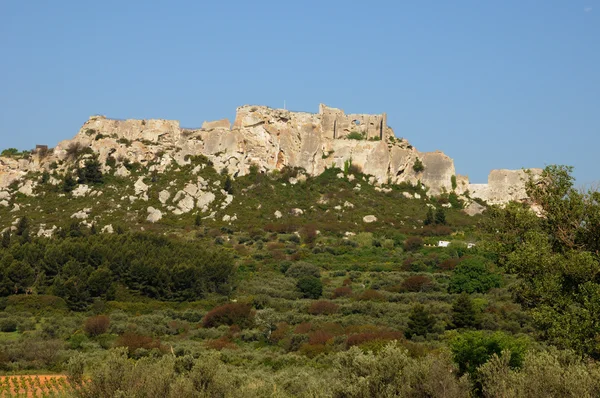 Tipikus táj-Les-Baux-de-Provence térképén — Stock Fotó