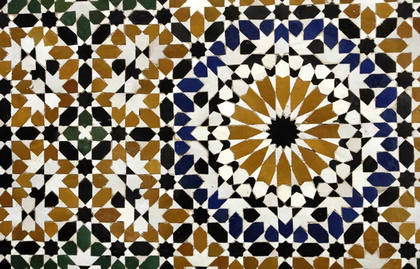 Марокко, мозаїка докладно старого палацу в Марракеш — стокове фото