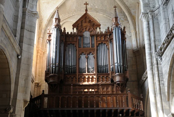 Frankrike, orgel i poissy collegiate church — Stockfoto