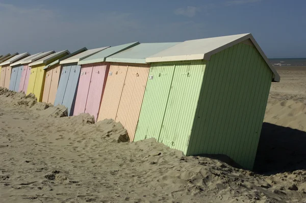Beach huts in Berck in Nord Pas de Calais — Stock Photo, Image