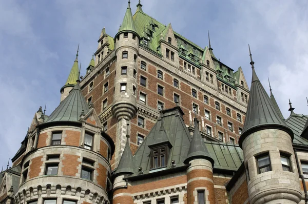 Le Chateau Frontenac, na cidade de Quebec — Fotografia de Stock