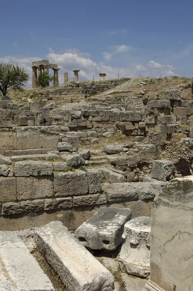 Ερείπια της ιστορικής Αρχαίας Κορίνθου — Φωτογραφία Αρχείου