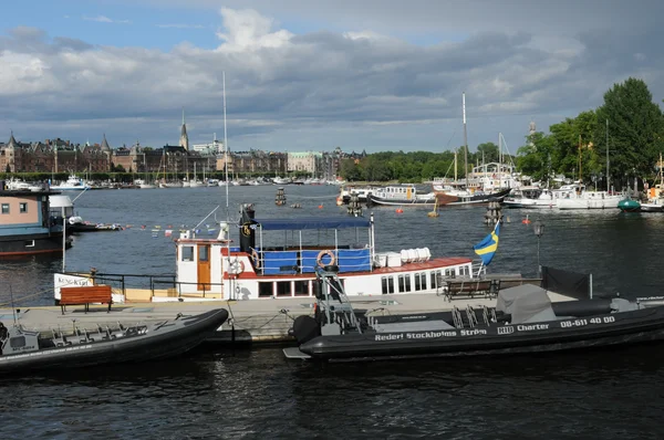 Old and historical boat in the port of Stockholm — Stock Photo, Image