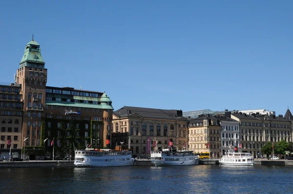 Régi és történelmi hajó Stockholmban port — Stock Fotó