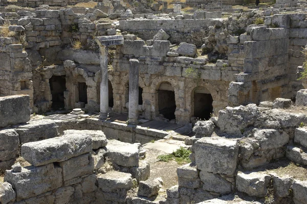 Tarihi antik Korint kalıntıları — Stok fotoğraf