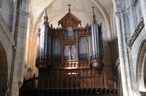 Frankrike, orgel i poissy collegiate church — Stockfoto