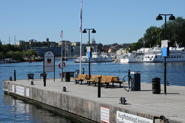 Old and historical boat in the port of Stockholm — Stock Photo, Image