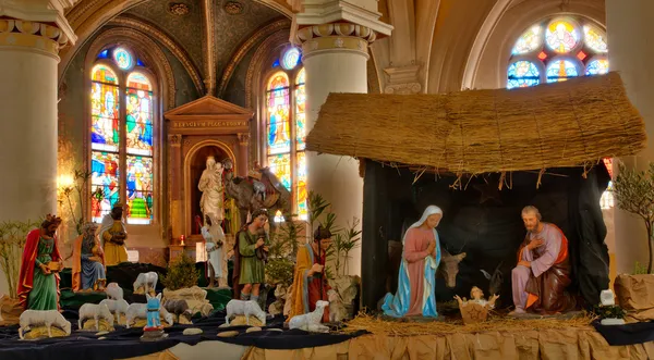 France, nativity scene in Triel sur Seine church — Stock Photo, Image