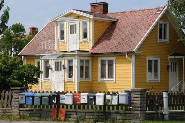 Många mail boexes i sandvik — Stockfoto