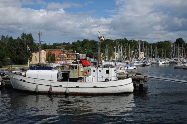 Régi és történelmi hajó Stockholmban port — Stock Fotó