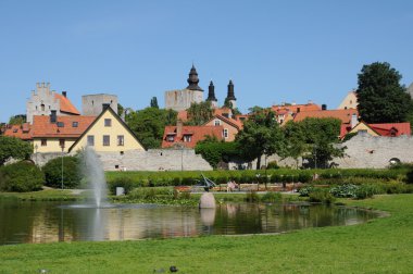 Sweden, the old and picturesque city of visby clipart