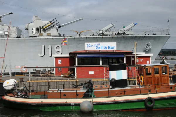 Goteborg bağlantı noktası eski ve tarihi tekne — Stok fotoğraf