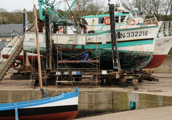 Bağlantı noktası en bessin Normandiya liman balıkçılık — Stok fotoğraf