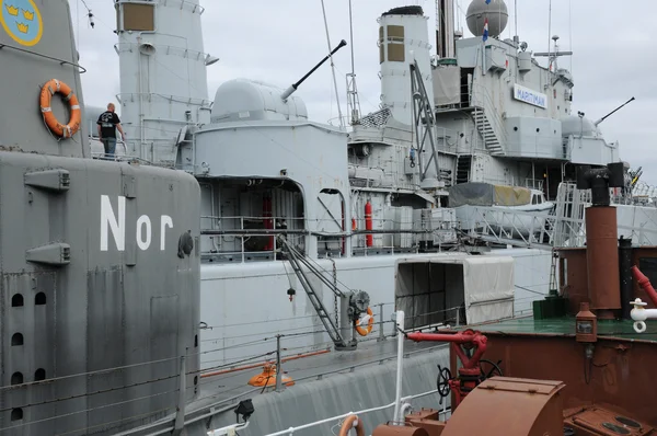 Oude en historische boot in de haven van Palermo — Stockfoto