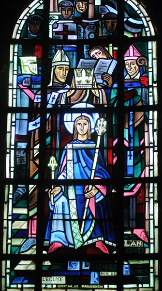 Yvelines, vitral en la iglesia colegiata de Poissy — Foto de Stock