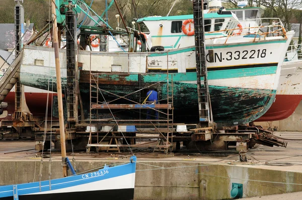 Bağlantı noktası en bessin Normandiya liman balıkçılık — Stok fotoğraf