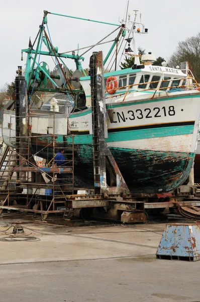 Vissershaven van poort nl bessin in Normandië — Stockfoto