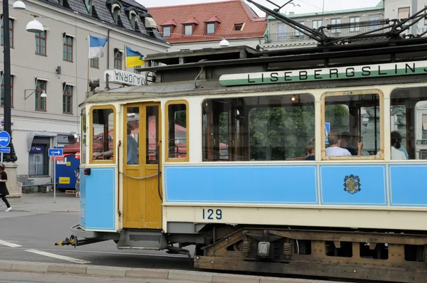 Suecia, tranvía en la ciudad de Goteborg — Foto de Stock