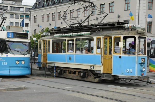 Švédsko, tramvajové zastávky ve městě goteborg — Stock fotografie