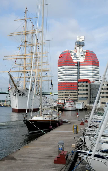 Barco velho e histórico no porto de Goteborg — Fotografia de Stock